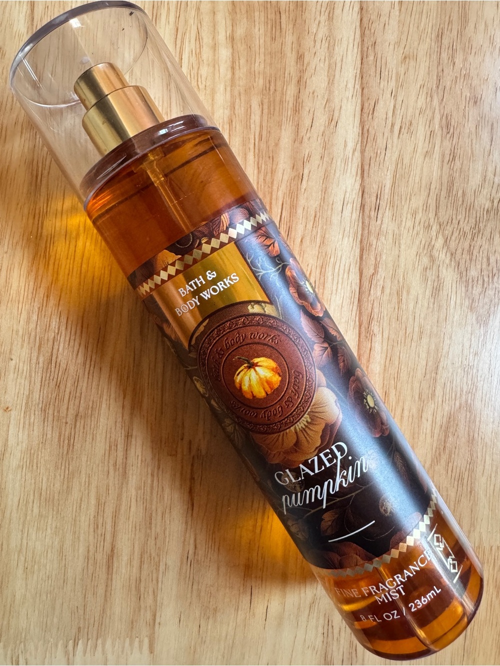 Bath & Body Works Glazed Pumpkin Fragrance Mist — Amber, Brown, Gold